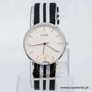 Pulsar by Seiko Women’s Quartz Two Tone Nylon Strap OffWhite Dial 32mm Watch RH829CX9