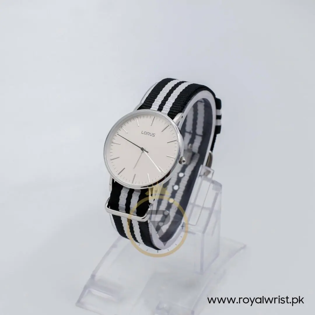 Pulsar by Seiko Women’s Quartz Two Tone Nylon Strap OffWhite Dial 32mm Watch RH829CX9