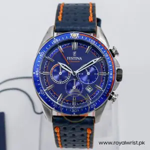 Festina Men’s Quartz Blue Leather Strap Blue Dial 44mm Watch F20377