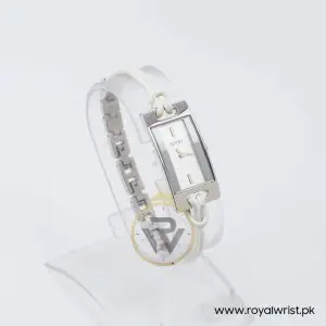 Seksy Women’s Quartz Silver Stainless Steel & Fabric Strap White Dial 18mm Watch 4931