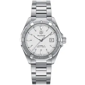 Tag Heuer Aquaracer Men’s Automatic Swiss Made Silver Stainless Steel Grey Dial 41mm Watch WAY2111.BA0928