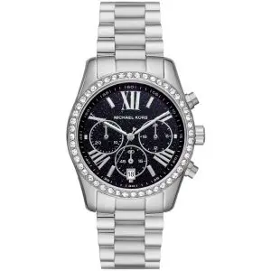 Michael Kors Women’s Quartz Silver Stainless Steel Black Dial 38mm Watch MK7277