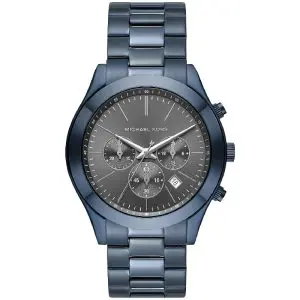 Michael Kors Men’s Quartz Blue Stainless Steel Grey Dial 44mm Watch MK8918