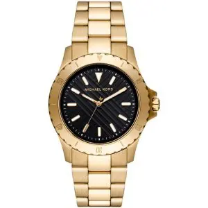 Michael Kors Men’s Quartz Gold Stainless Steel Black Dial 40mm Watch MK9078