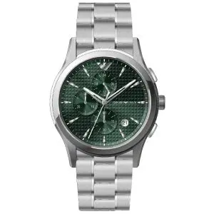 Emporio Armani Men’s Quartz Silver Stainless Steel Green Dial 42mm Watch AR11529