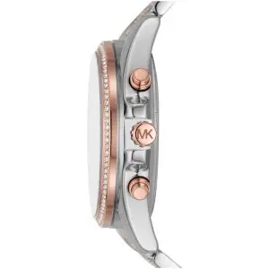Michael Kors Women’s Quartz Two Tone Stainless Steel Silver Dial 44mm Watch MK7225