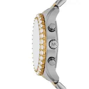Michael Kors Women’s Quartz Two Tone Stainless Steel White Dial 40mm Watch MK7415