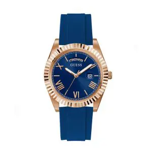 Guess Men’s Quartz Blue Silicone Strap Blue Dial 42mm Watch GW0335G2