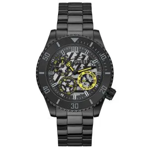 Guess Men’s Quartz Black Stainless Steel Black Dial 45mm Watch GW0488G3