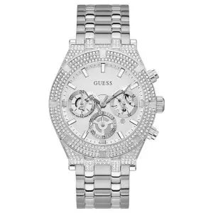 Guess Men’s Quartz Silver Stainless Steel Silver Dial 44mm Watch GW0455G1