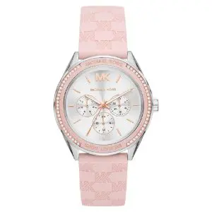 Michael Kors Women’s Quartz Pink Silicone Strap Silver Dial 40mm Watch MK7268
