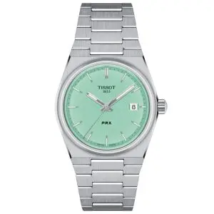 TISSOT PRX Women’s Quartz Swiss Made Silver Stainless Steel Light Green Dial 35mm Watch T137.210.11.091.00