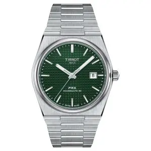 TISSOT PRX Men’s Swiss Made Powermatic Silver Stainless Steel Green Dial 40mm Watch T137.407.11.091.00