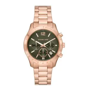 Michael Kors Women’s Quartz Rose Gold Stainless Steel Green Dial 40mm Watch MK7412