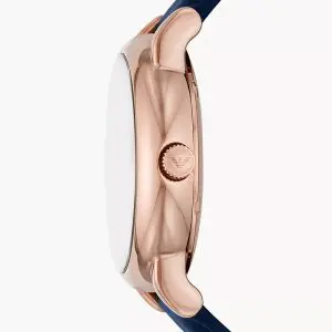 Emporio Armani Men’s Automatic Blue Leather Strap Blue Dial 43mm Watch AR60050