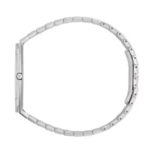Gucci Unisex Swiss Made Quartz Silver Stainless Steel White Dial-Ocean Blue Glass 38mm Watch YA163409