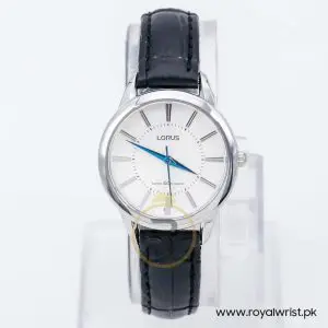 Lorus by Seiko Women’s Quartz Black Leather Strap Silver Dial 30mm Watch RG209NX9