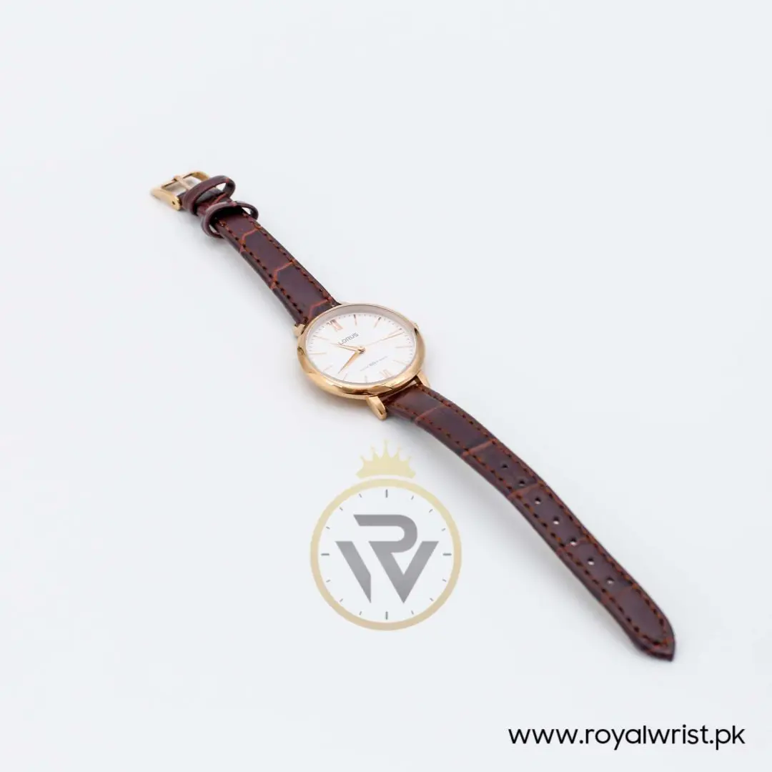 Lorus by Seiko Women’s Quartz Dark Brown Leather Strap Silver Dial 32mm Watch RG264LX5