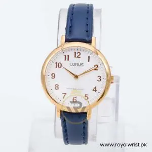 Lorus by Seiko Women’s Quartz Blue Leather Strap White Dial 32mm Watch RG234MX8