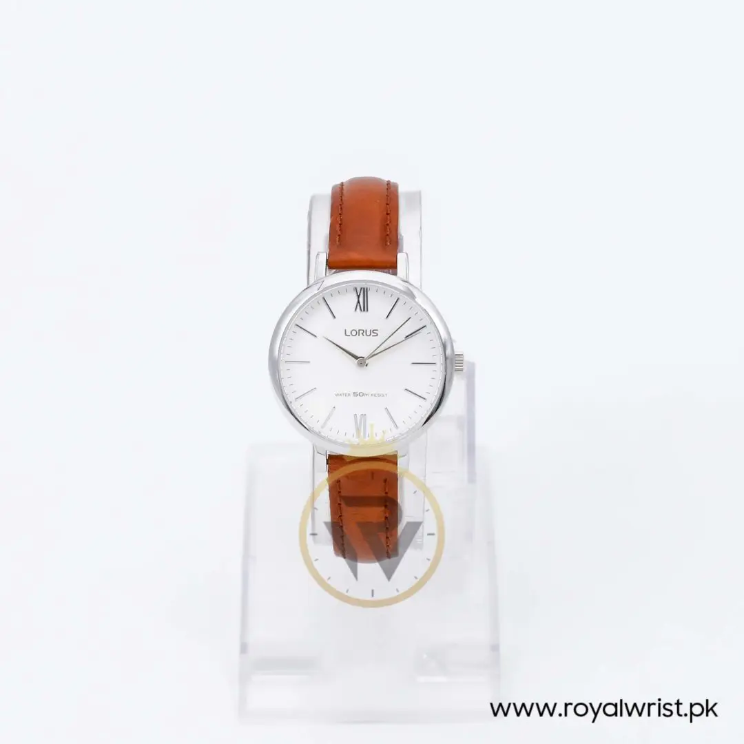 Lorus by Seiko Women’s Quartz Brown Leather Strap White Dial 32mm Watch RG263LX9