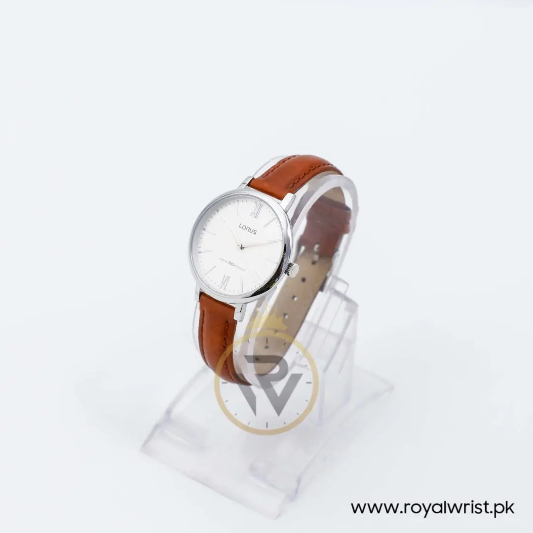 Lorus by Seiko Women’s Quartz Brown Leather Strap White Dial 32mm Watch RG263LX9