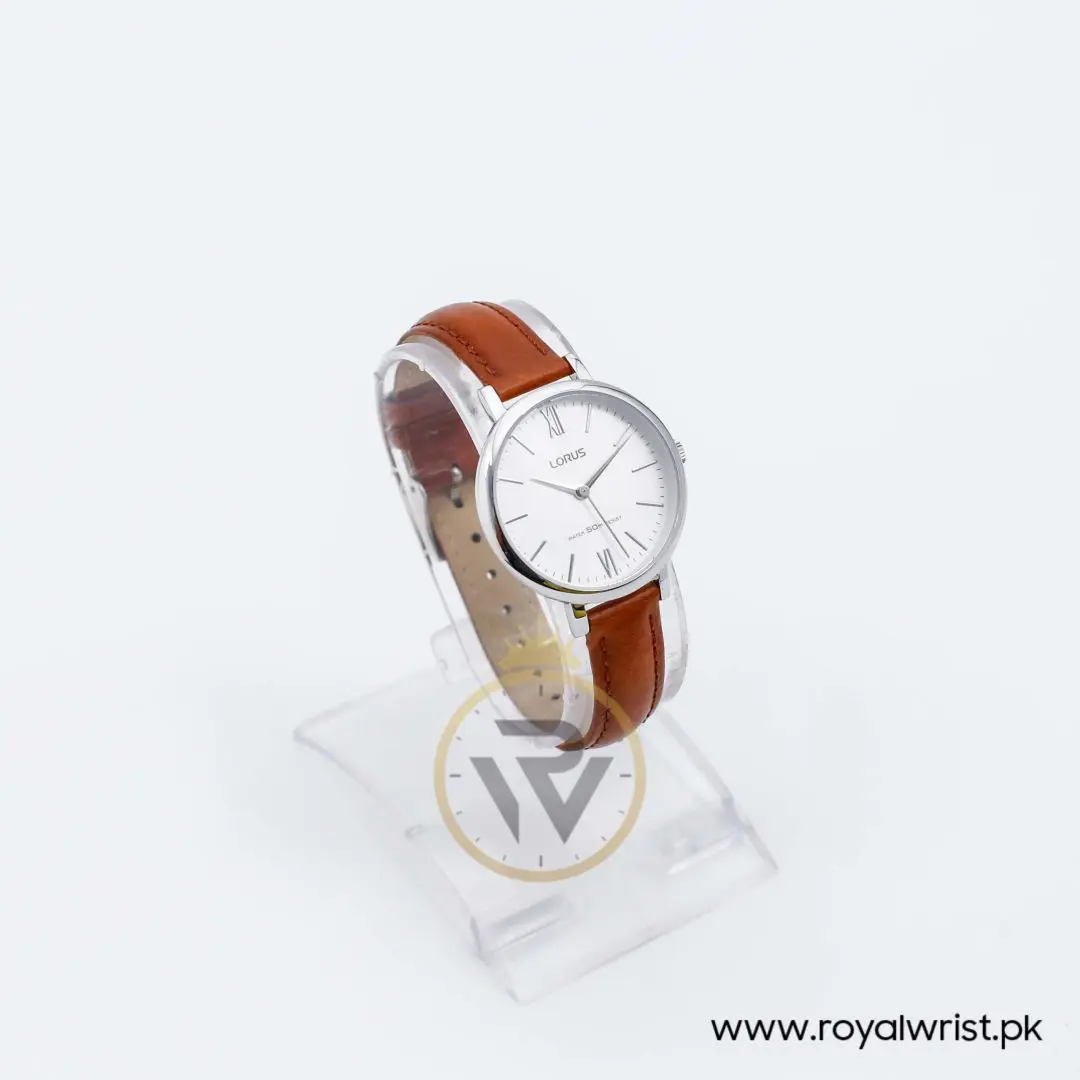Lorus by Seiko Women’s Quartz Brown Leather Strap White Dial 32mm Watch RG263LX9
