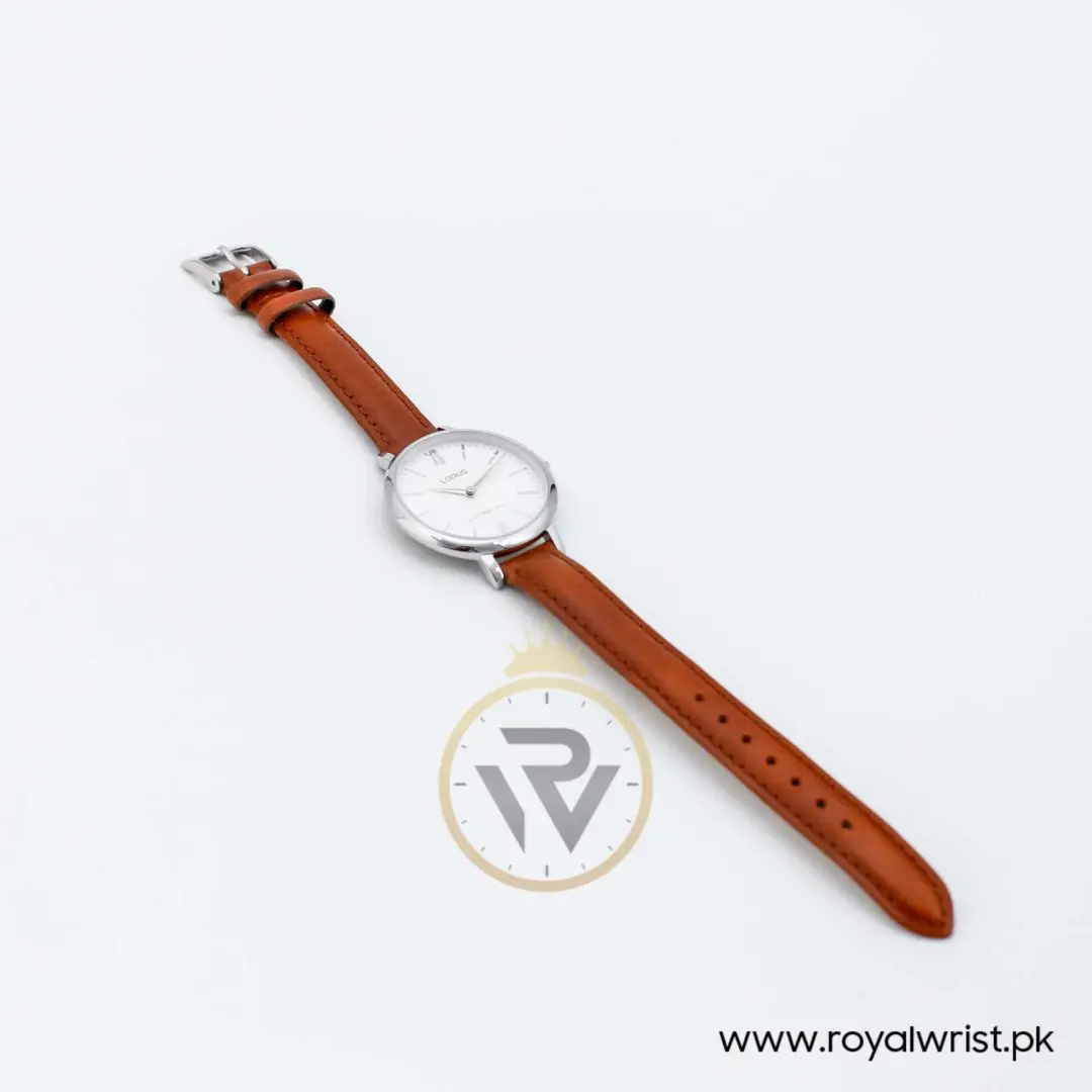 Lorus by Seiko Women’s Quartz Brown Leather Strap White Dial 32mm Watch RG263LX9
