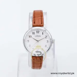 Lorus by Seiko Women’s Quartz Brown Leather Strap Silver Dial 32mm Watch RG237MX7