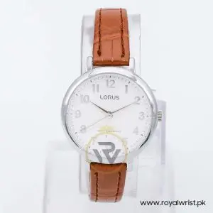 Lorus by Seiko Women’s Quartz Brown Leather Strap Silver Dial 32mm Watch RG237MX7