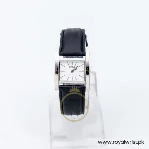 Lorus by Seiko Women’s Quartz Black Leather Strap White Dial 29mm Watch RG285HX9