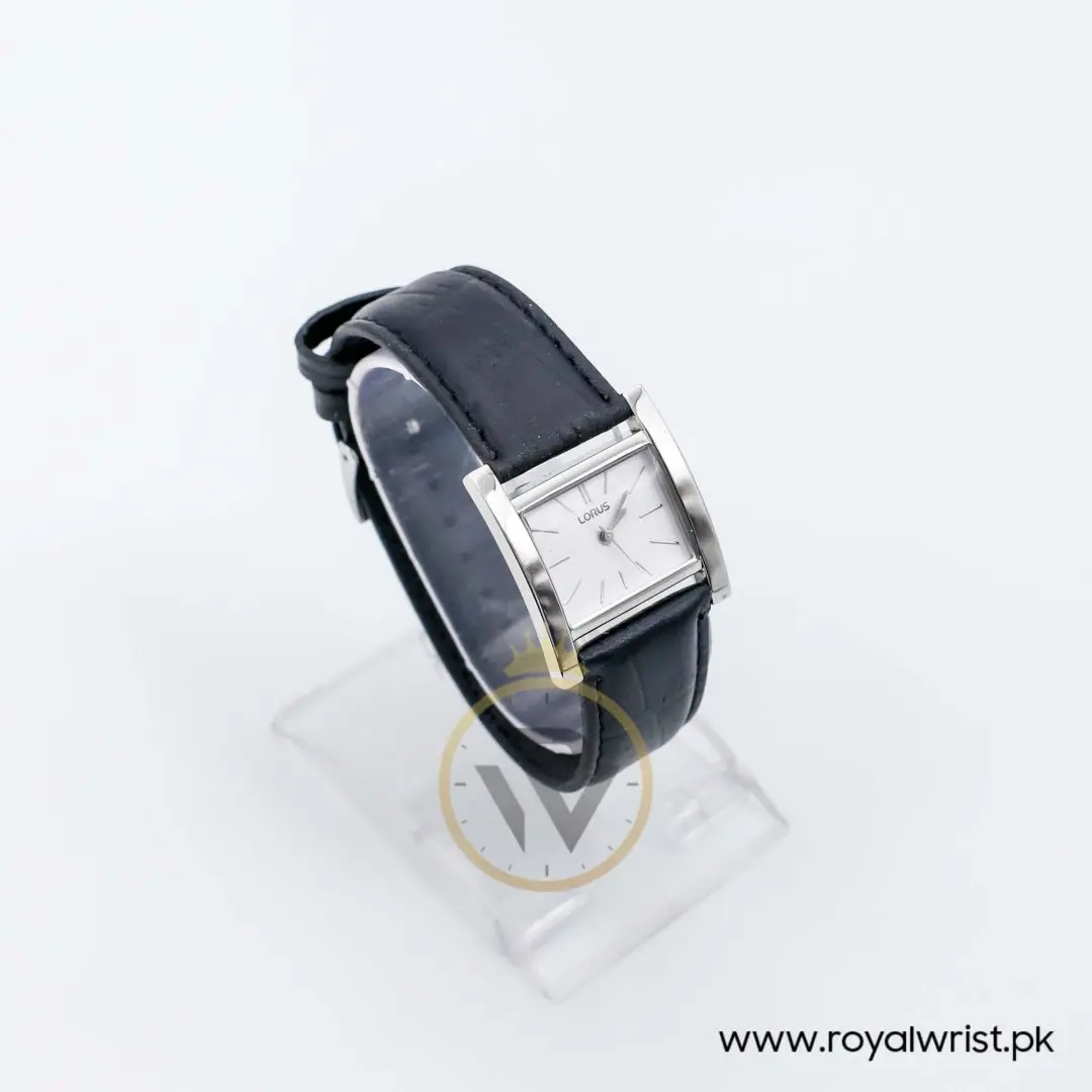 Lorus by Seiko Women’s Quartz Black Leather Strap White Dial 29mm Watch RG285HX9
