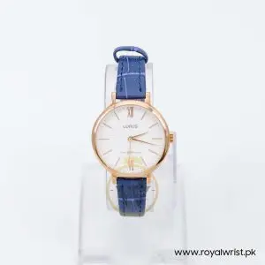 Lorus by Seiko Women’s Quartz Blue Leather Strap White Dial 32mm Watch RG264LX9