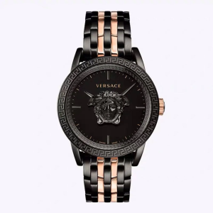 Versace Men’s Quartz Swiss Made Two-tone Stainless Steel Black Dial 43mm Watch VERD00618