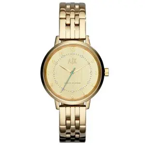 Armani Exchange Women’s Quartz Gold Stainless Steel Gold Dial 39mm Watch AX5361