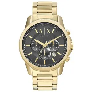 Armani Exchange Men’s Quartz Gold Stainless Steel Black Dial 44mm Watch AX1721
