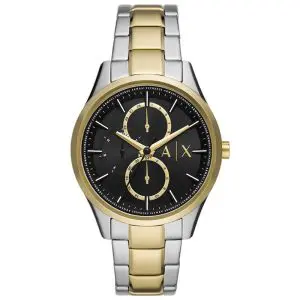 Armani Exchange Men’s Quartz Two Tone Stainless Steel Black Dial 42mm Watch AX1865