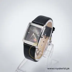 Elle Women’s Quartz Black Leather Strap Black Mother Of Pearl Dial 26mm Watch EL20026S03C