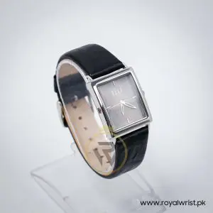 Elle Women’s Quartz Black Leather Strap Black Mother Of Pearl Dial 26mm Watch EL20026S03C