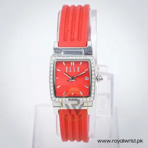Elle Women’s Quartz Red Silicone Strap Red Dial 23mm Watch EL20118P04N