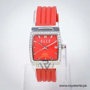 Elle Women’s Quartz Red Silicone Strap Red Dial 29mm Watch EL20039P04N