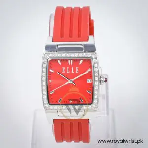 Elle Women’s Quartz Red Silicone Strap Red Dial 29mm Watch EL20039P04N