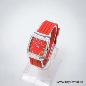 Elle Women’s Quartz Red Silicone Strap Red Dial 29mm Watch EL20039P04N