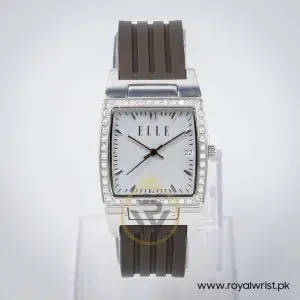 Elle Women’s Quartz Grey Silicone Strap Off White Dial 29mm Watch EL20052P03N