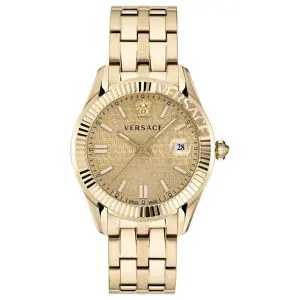 Versace Men’s Quartz Swiss Made Gold Stainless Steel Gold Dial 41mm Watch VE3K00522