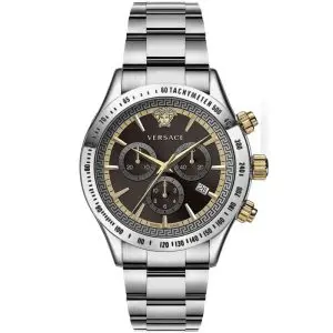 Versace Men’s Quartz Swiss Made Silver Stainless Steel Brown Dial 44mm Watch VEV700419