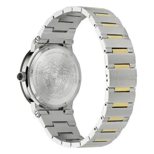 Versace Women’s Quartz Swiss Made Two Tone Stainless Steel Blue Dial 38mm Watch VE7G00223