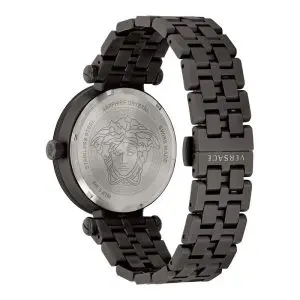Versace Men’s Quartz Swiss Made Black Stainless Steel Blue Dial 43mm Watch VEZ300621