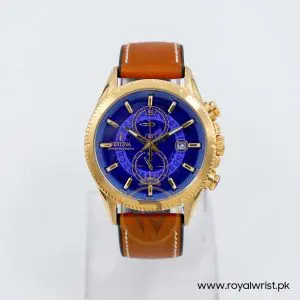 Festina Men’s Quartz Camel Brown Hybrid Strap Blue Dial 43mm Watch F20418/1