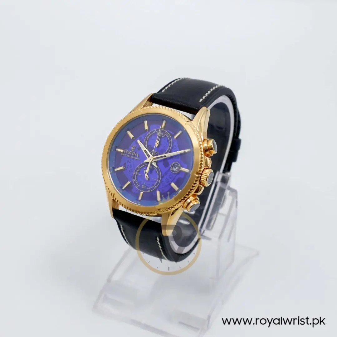 Festina Men’s Quartz Black Hybrid Strap Blue Dial 43mm Watch F20418/2 - Image 5