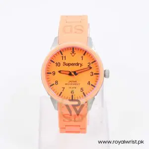Superdry Unisex Quartz Orange Silicone Strap Orange Dial 39mm Watch SYL125PP